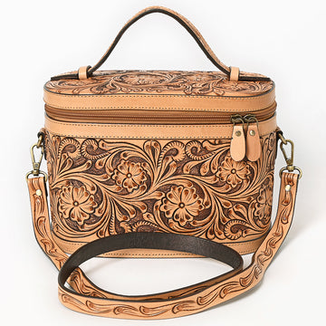 American Darling Jewelry Case Hand Tooled Genuine Western Leather Women Bag Handbag Purse|